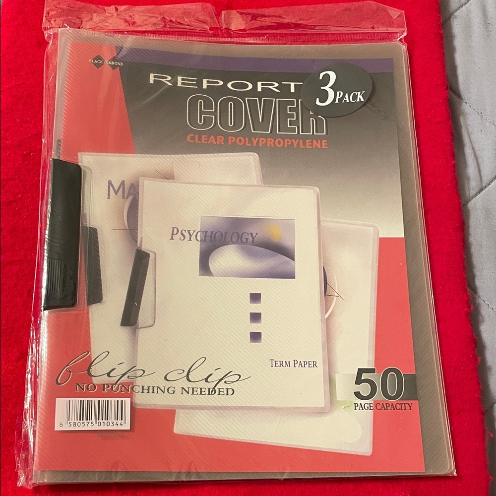 Black Diamond Transparent Report Covers - 3 Pack